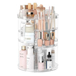 Makeup Organizer 360° Rotating & Adjustable Shelves Non-Slip Base