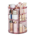 Makeup Organizer 360° Rotating & Adjustable Shelves Non-Slip Base