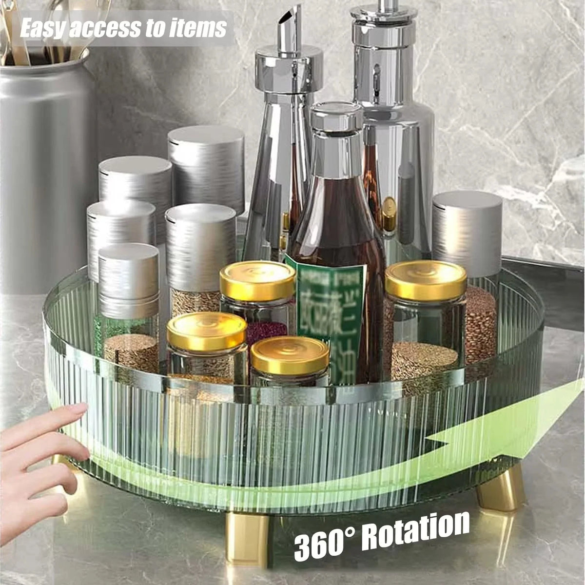 Makeup Organizer 360° Rotating Clear Plastic Space-Saving