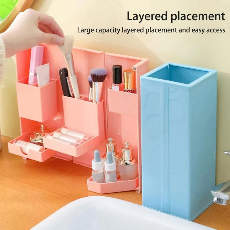 Makeup Organizer Box Foldable ABS Compact