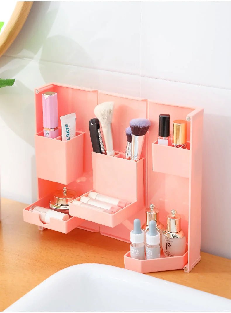 Makeup Organizer Box Foldable ABS Compact