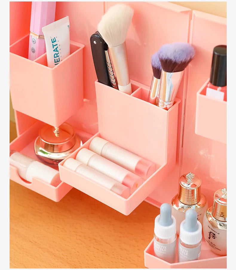 Makeup Organizer Foldable ABS Single-Tier Storage Box
