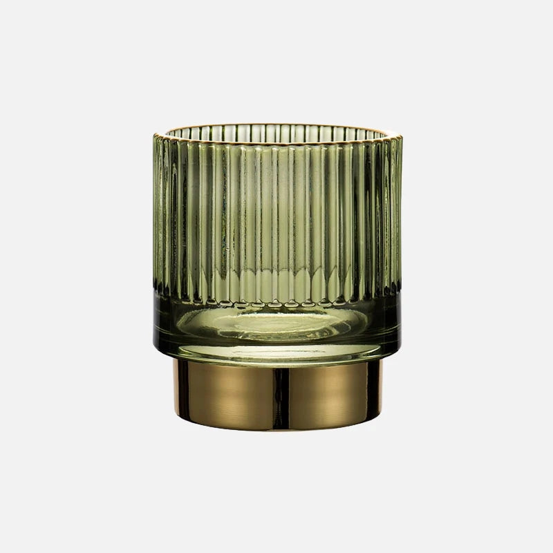 Makeup Organizer Textured Borosilicate Glass Gold Foil Accents