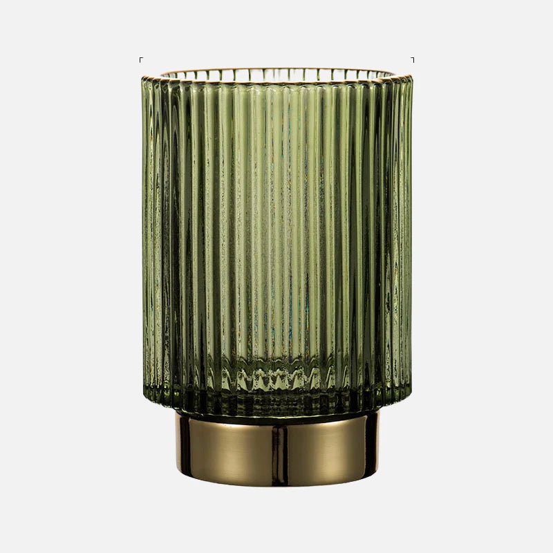 Makeup Organizer Textured Borosilicate Glass Gold Foil Accents