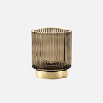 Makeup Organizer Textured Borosilicate Glass Gold Foil Accents