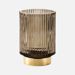 Makeup Organizer Textured Borosilicate Glass Gold Foil Accents