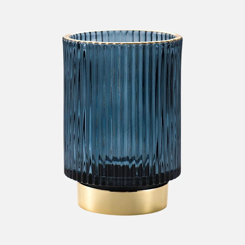 Makeup Organizer Textured Borosilicate Glass Gold Foil Accents