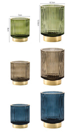 Makeup Organizer Textured Borosilicate Glass Gold Foil Accents