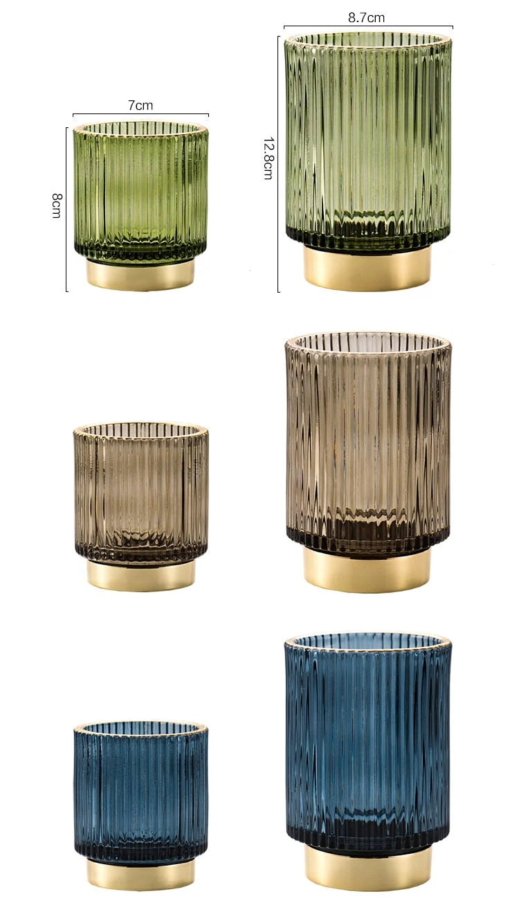 Makeup Organizer Textured Borosilicate Glass Gold Foil Accents