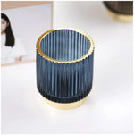 Makeup Organizer Textured Borosilicate Glass Gold Foil Accents