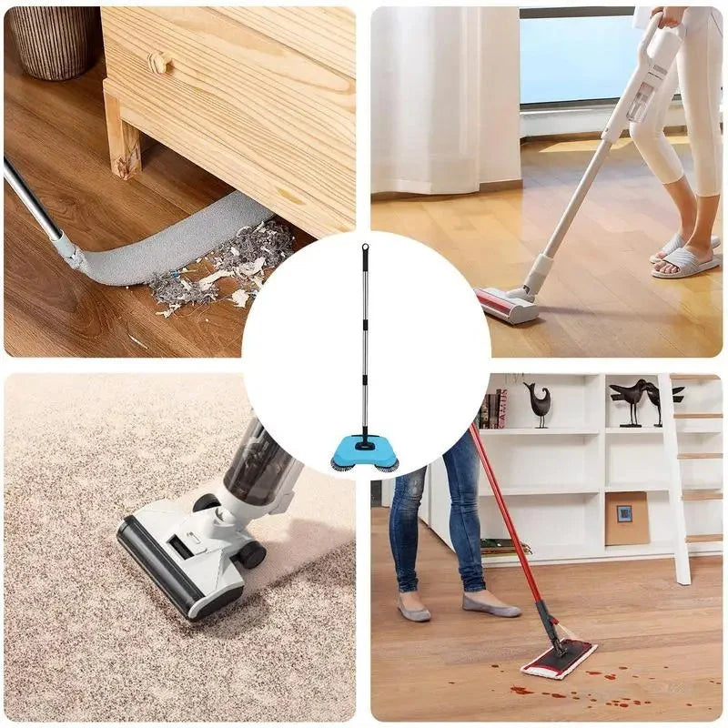 Manual Broom 2-in-1 Rotating Brush & Mop