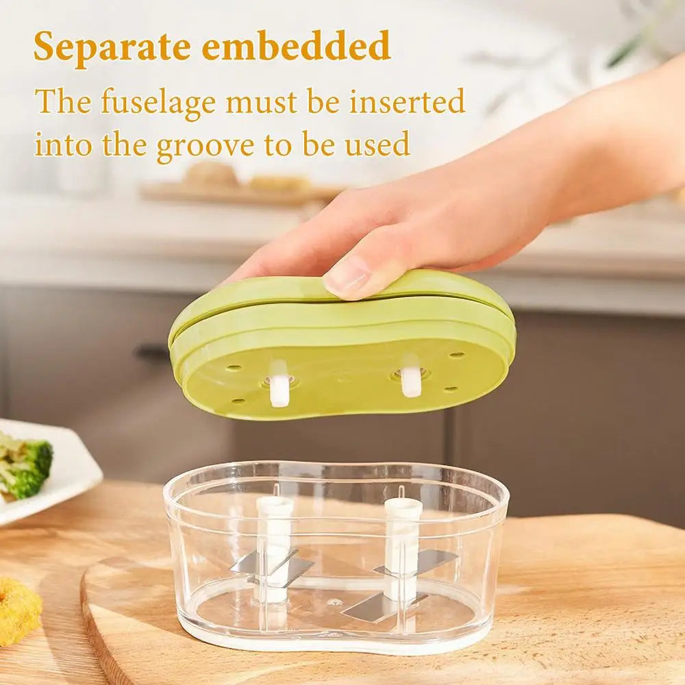 Manual Food Chopper Hand-Powered Compact Multi-Ingredient Prep Tool