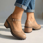 Mary Jane Shoes Adjustable Strap Block Heel Round Toe