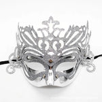 Masquerade Mask Lace-Like Pattern Glitter Details Adjustable Strap