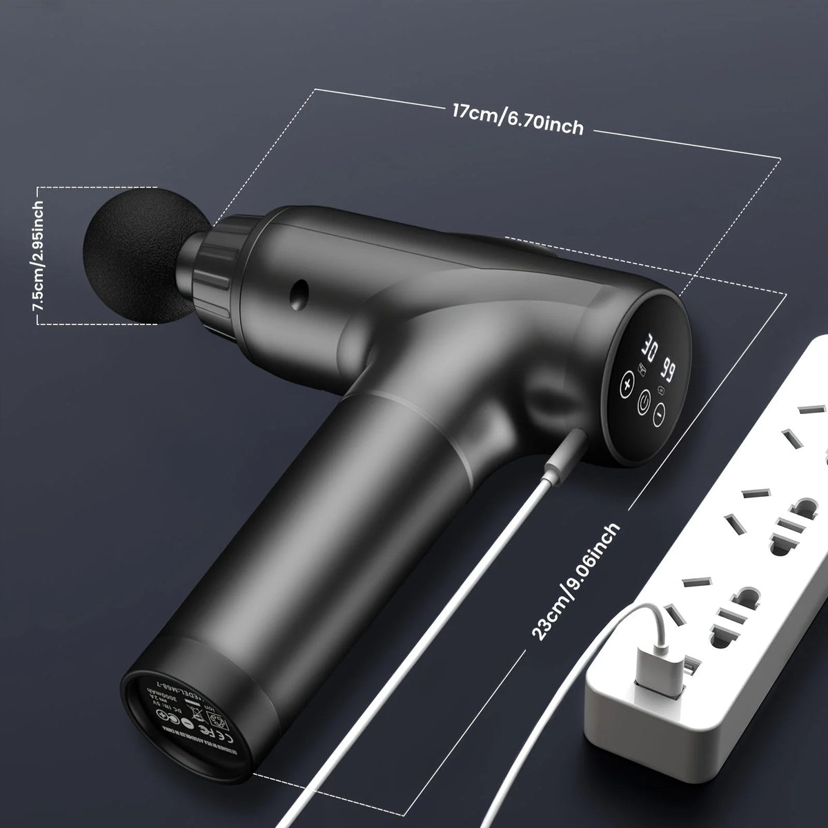 Massage Gun Cordless Rechargeable 30 Speeds 10 Attachments