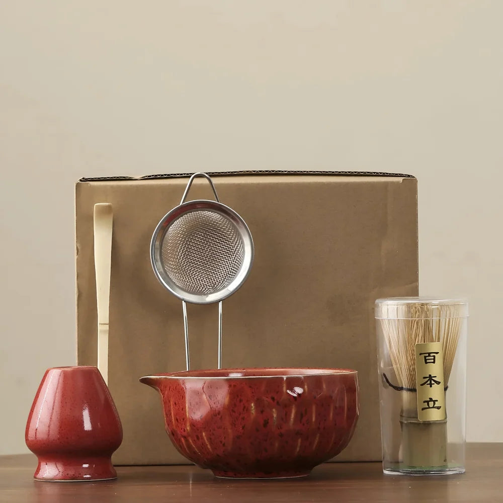 Matcha Tea Set Ceramic Bowl Set of 5