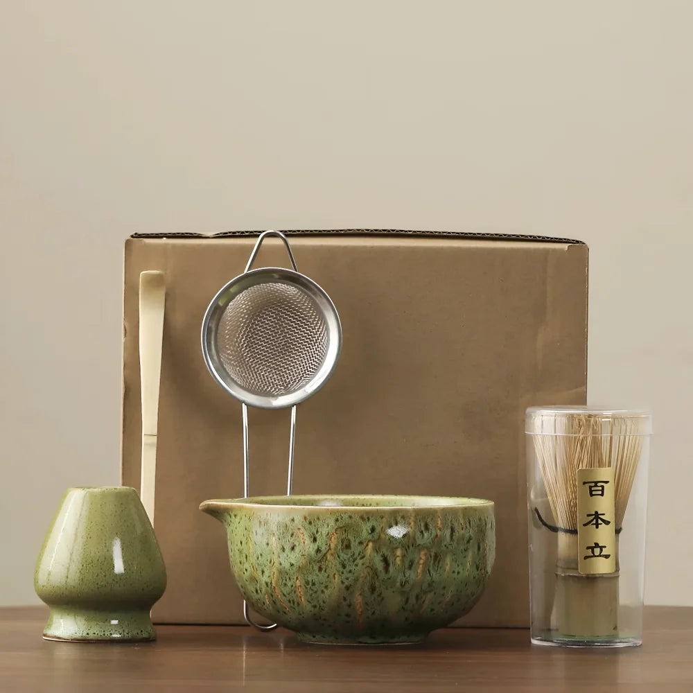 Matcha Tea Set Ceramic Bowl Set of 5