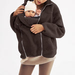 Maternity & Babywearing Jacket Teddy Fleece Expandable Front