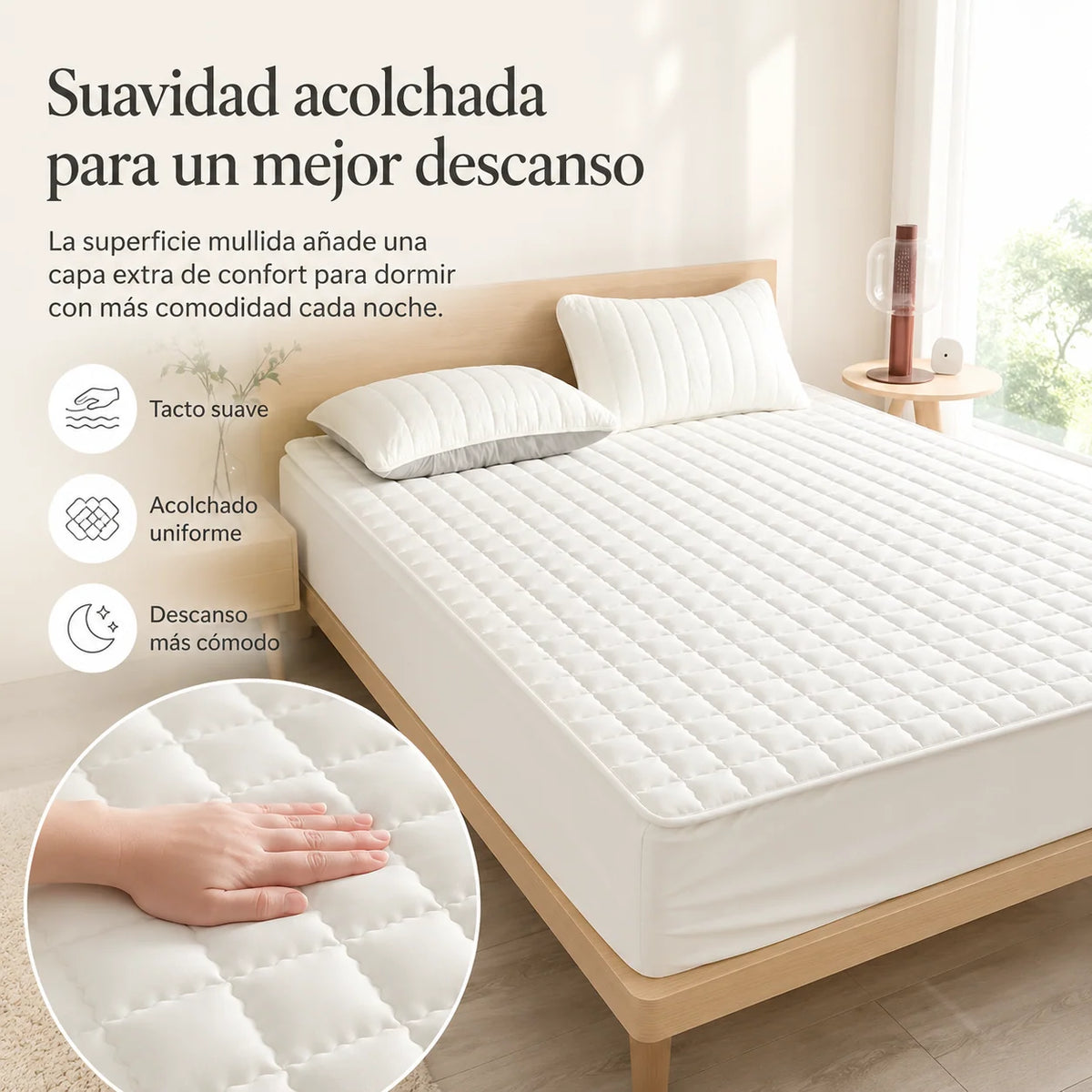 Mattress Protector Water-Repellent Quilted Breathable Machine-Washable