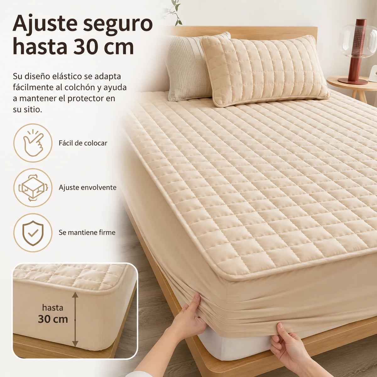 Mattress Protector Water-Repellent Quilted Breathable Machine-Washable
