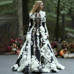 Maxi Dress Long Sleeve Skeleton Floral Print