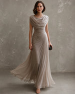 Maxi Dress Sleeveless Draped Floor-Length Formal Occasion