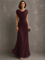Maxi Dress Sleeveless Draped Floor-Length Formal Occasion