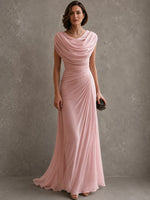 Maxi Dress Sleeveless Draped Floor-Length Formal Occasion