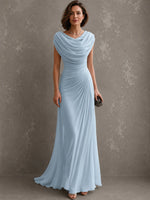 Maxi Dress Sleeveless Draped Floor-Length Formal Occasion