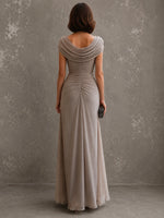 Maxi Dress Sleeveless Draped Floor-Length Formal Occasion