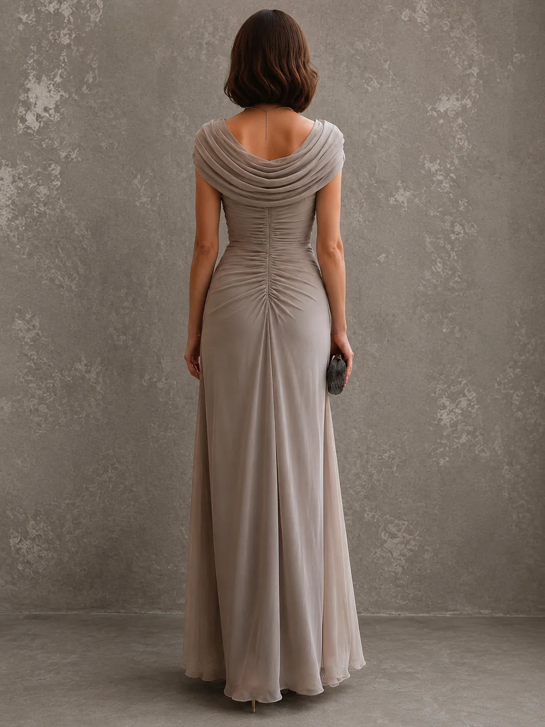 Maxi Dress Sleeveless Draped Floor-Length Formal Occasion