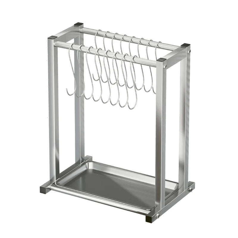 Meat Drying Rack Stainless Steel Adjustable Hooks Removable Drip Tray