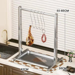 Meat Drying Rack Stainless Steel Adjustable Hooks Removable Drip Tray