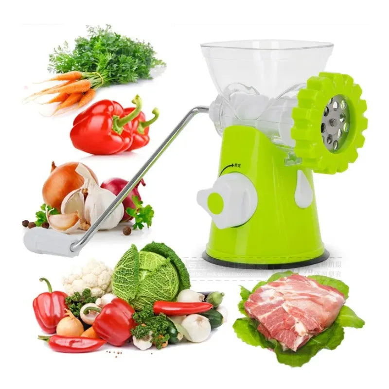 Meat Grinder Manual Hand-Crank Metal Construction