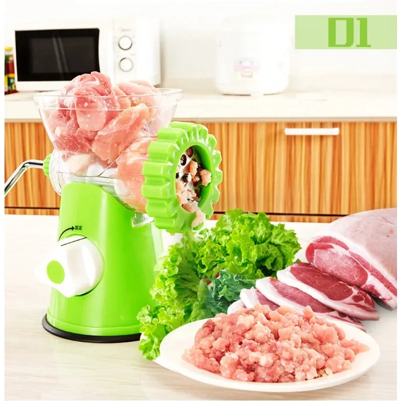 Meat Grinder Manual Hand-Crank Metal Construction
