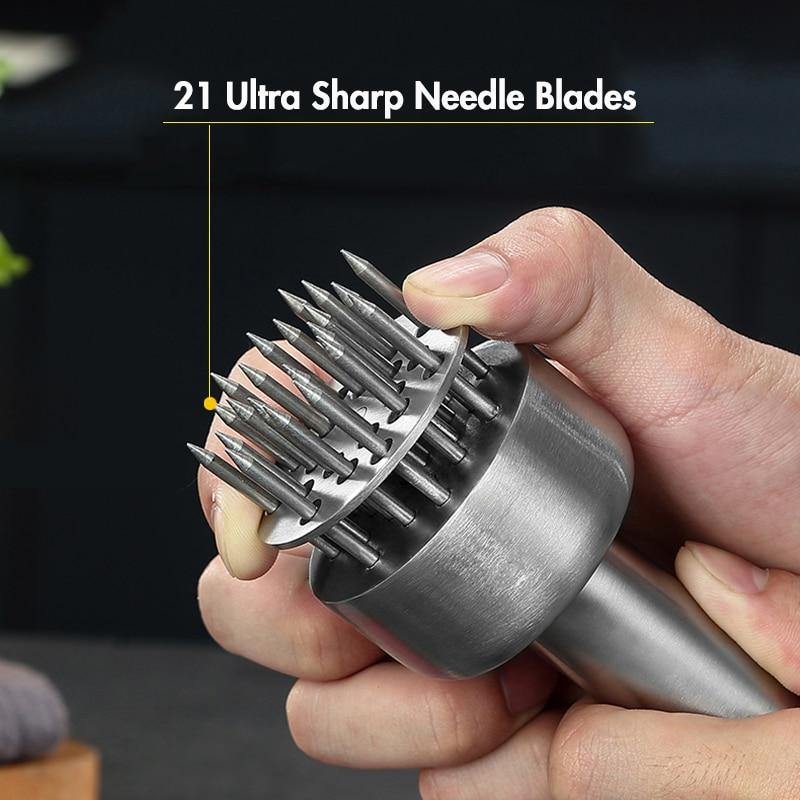 Meat Tenderizer Ultra-Sharp Stainless Steel Needles Ergonomic Handle