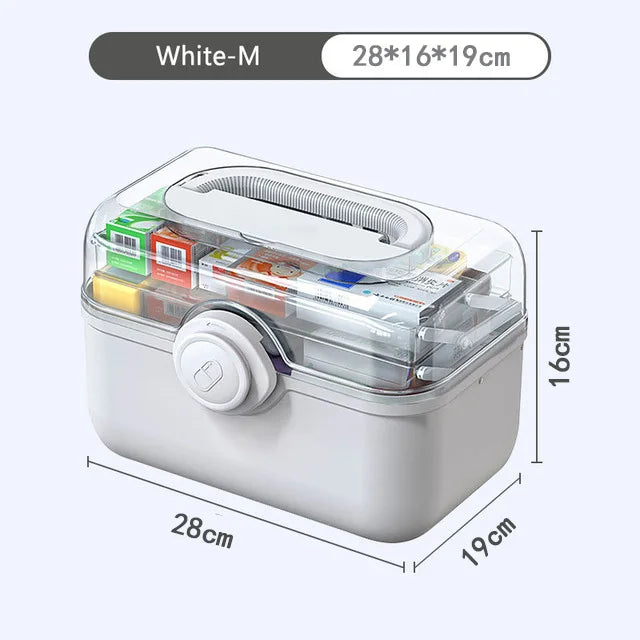 Medicine Storage Organizer ABS Multi-Compartment
