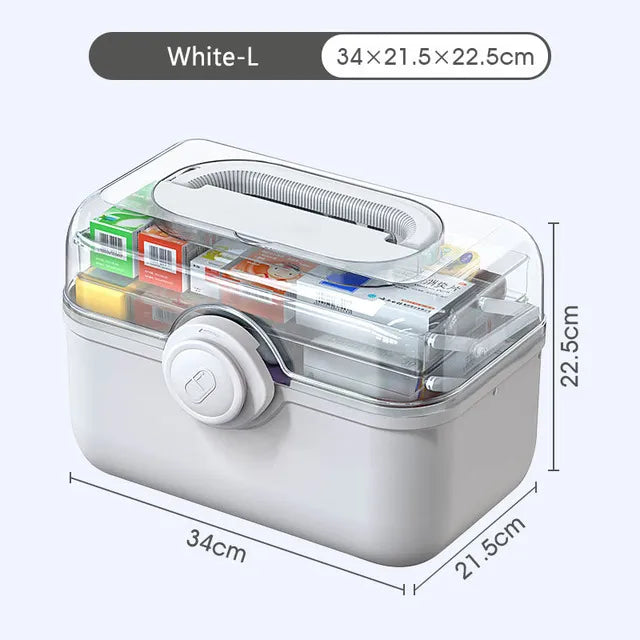 Medicine Storage Organizer ABS Multi-Compartment