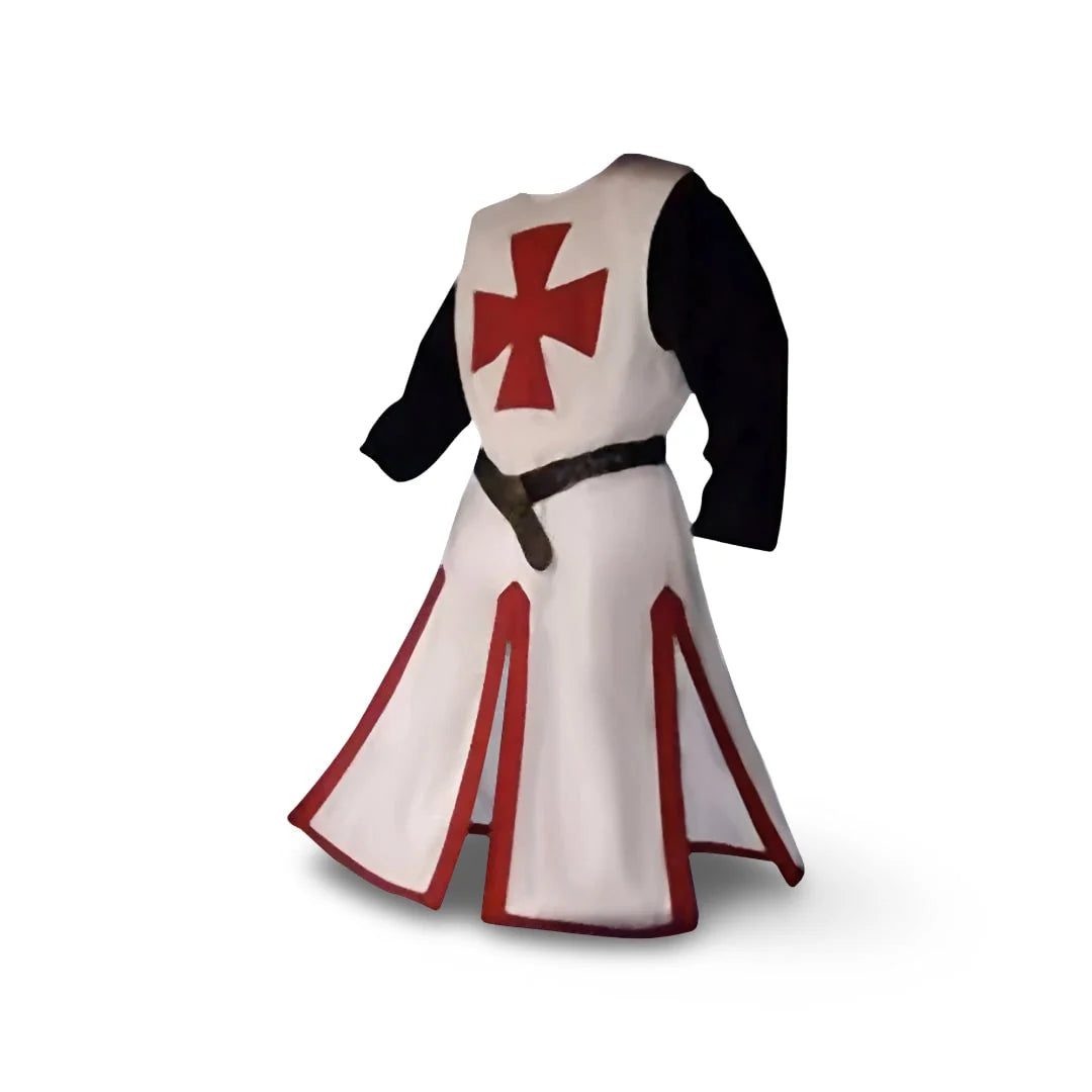 Medieval Knight Costume Templar Cross Design Hooded Cloak Option