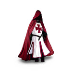 Medieval Knight Costume Templar Cross Design Hooded Cloak Option