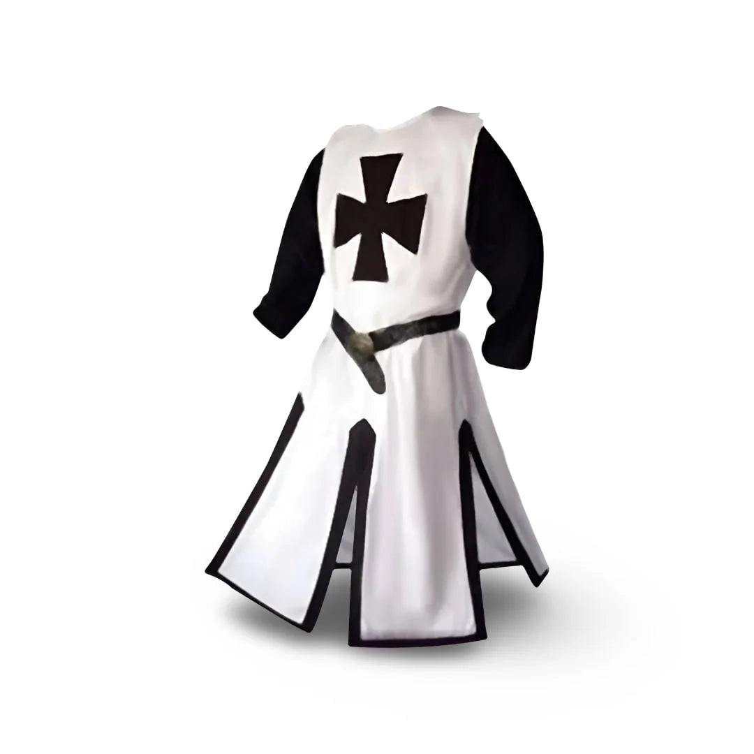 Medieval Knight Costume Templar Cross Design Hooded Cloak Option