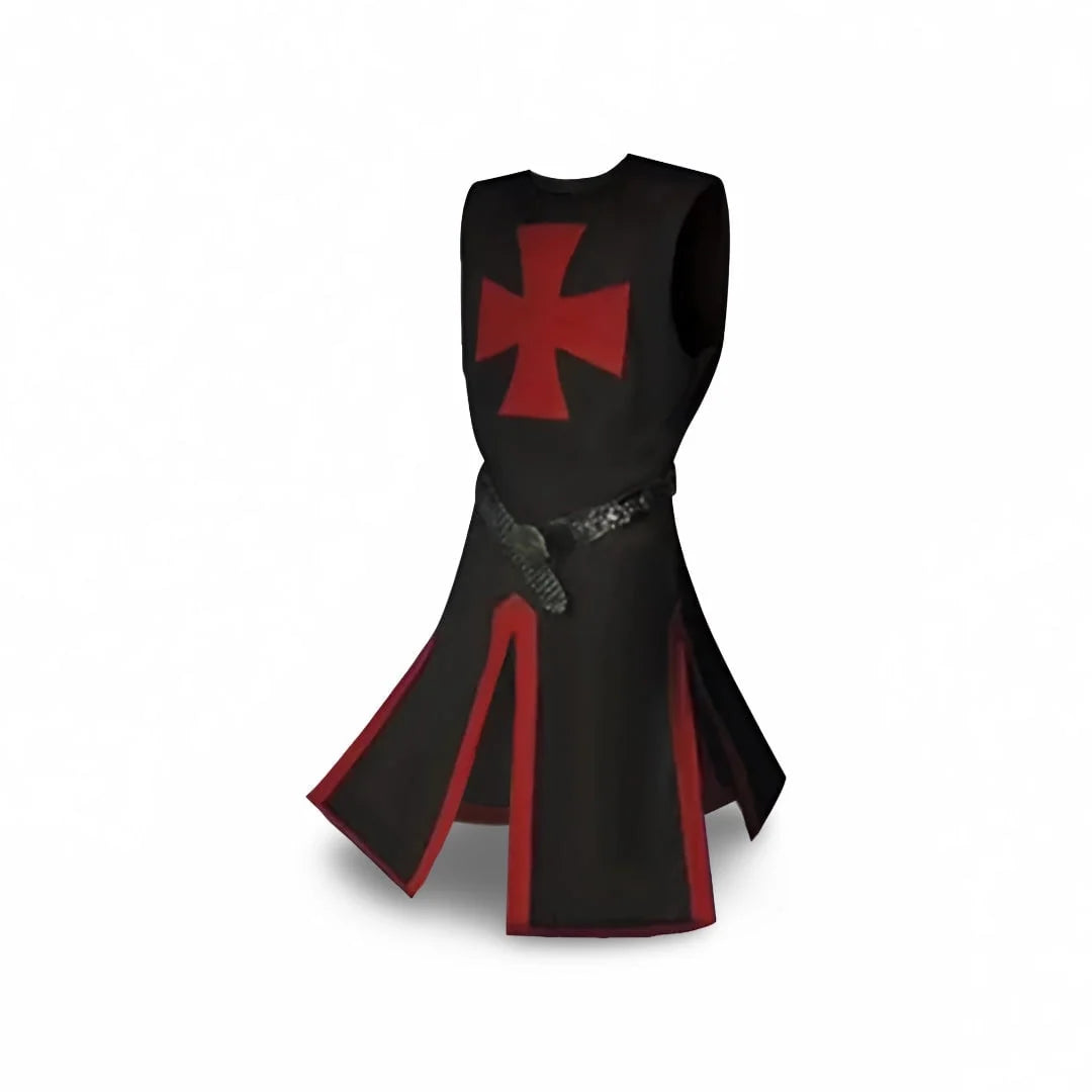 Medieval Knight Costume Templar Cross Tunic Hooded Cloak Option