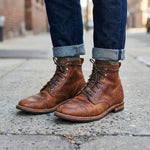 Men’s Ankle Boots Lace-Up Brown Lug Sole