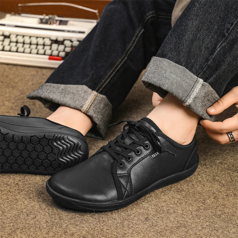 Men's Barefoot Shoes Recycled Faux Leather Flexible Sole