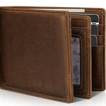 Men’s Bifold Wallet Genuine Leather RFID-Blocking 13 Card Slots