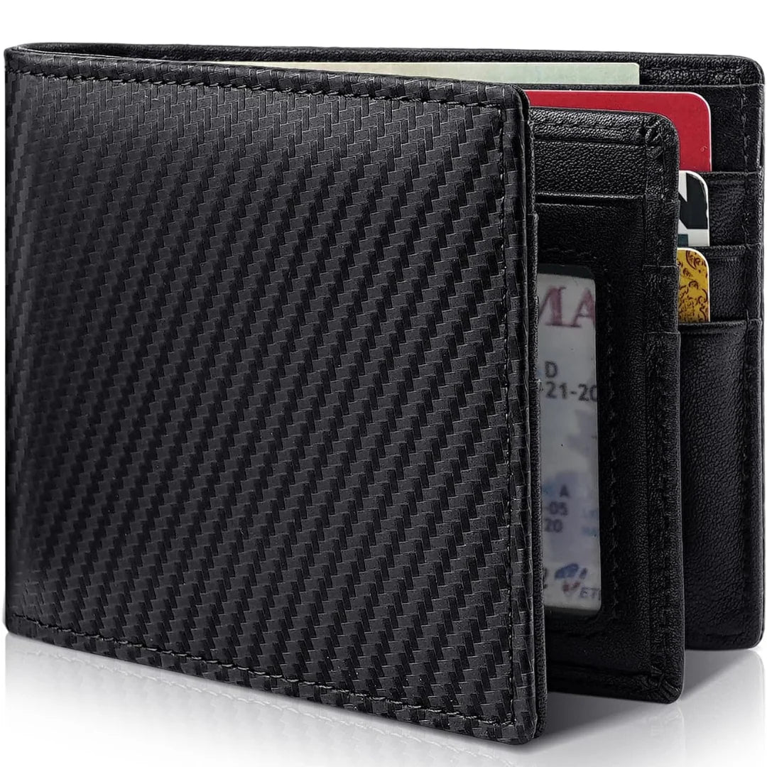 Men’s Bifold Wallet Genuine Leather RFID-Blocking 13 Card Slots