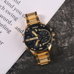 Men's Chronograph Watch Stainless Steel Quartz Movement Water-Resistant
