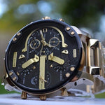 Men's Chronograph Watch Stainless Steel Quartz Movement Water-Resistant