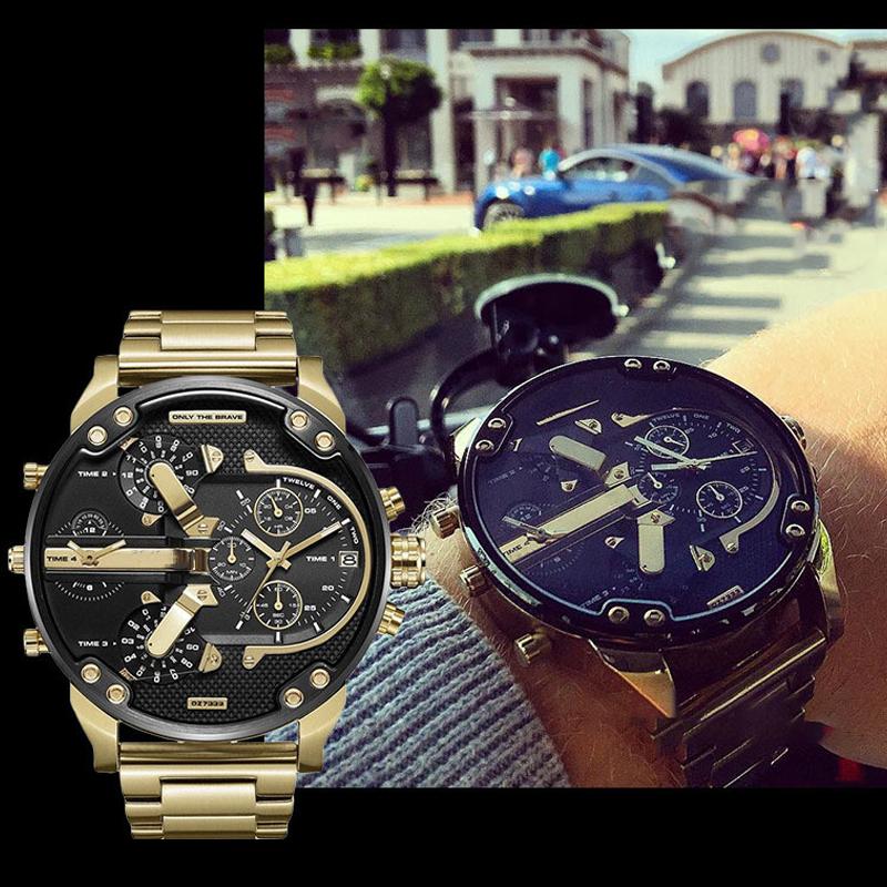 Men's Chronograph Watch Stainless Steel Quartz Movement Water-Resistant