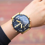 Men's Chronograph Watch Stainless Steel Quartz Movement Water-Resistant